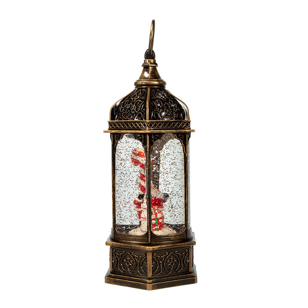 Kurt Adler 11-Inch Battery-Operated Light Up Santa Water Lantern